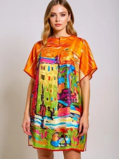 Best Sukienka Pareo Callista – Wielokolorowa inspiracja sztuką włoską Narzutka Plażowa|Bluzki / Koszule / Koszulki