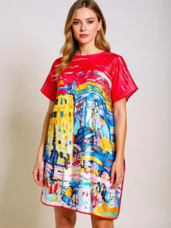 New Sukienka Pareo Callista od – kolorowa, uniwersalna, do kolan Narzutka Plażowa|Bluzki / Koszule / Koszulki