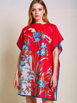 Clearance Sukienka pareo do kolan Calista – wielokolorowa elegancja Narzutka Plażowa|Bluzki / Koszule / Koszulki