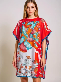 Clearance Sukienka pareo do kolan Calista – wielokolorowa elegancja Narzutka Plażowa|Bluzki / Koszule / Koszulki