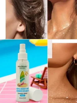 Clearance Summer Spray- Rozświetlacz do włosów i ciała w płynie Peach Twarz|Twarz