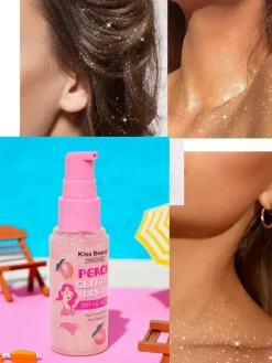 Sale Summer Spray- Rozświetlacz do twarzy i ciała w płynie Peach Twarz