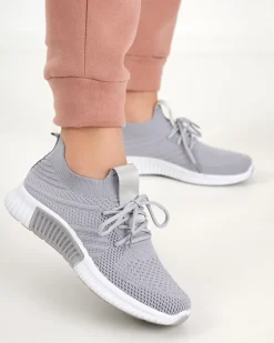 New Szare damskie buty sportowe Merisal - Obuwie Damskie Bieganie, Ćwiczenia I Trening