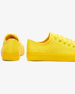 Outlet Żółte damskie trampki Aklina - Obuwie Damskie Trampki|Ocieplane