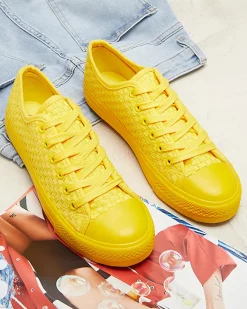 Outlet Żółte damskie trampki Aklina - Obuwie Damskie Trampki|Ocieplane