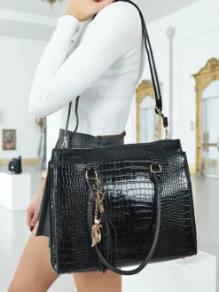 Best Toebka damska shopper eko skórzana z tłoczeniem Seraphyne Damskie Torebki Shoppers