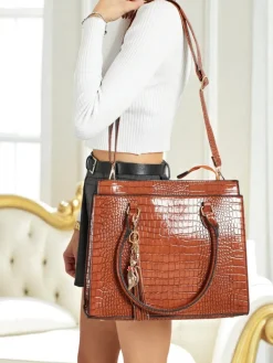 Best Toebka damska shopper eko skórzana z tłoczeniem Seraphyne Damskie Torebki Shoppers