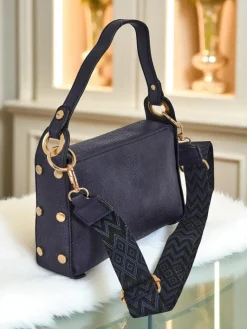 Best Torebka Damska Melia Cielo – Granatowa Skóra Ekologiczna z Motywem Pszczoły Damskie Małe Torebki