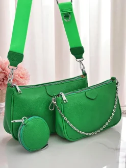 Best Torebka damska Pola Verde – zielona, skóra ekologiczna, 3w1, stylowa Damskie Małe Torebki