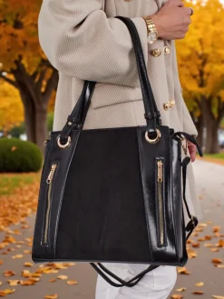 New Torebka damska shopper eko skórzana Silent Raven Damskie Torebki Shoppers