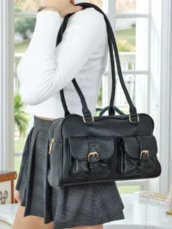 New Torebka damska shopper eko skórzana z kieszeniami Aveline Damskie Torebki Shoppers