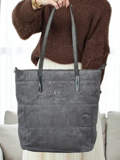 Outlet Torebka damska shopper eko zamszowa Caryenne Damskie Torebki Shoppers