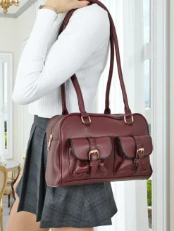 Online Torebka damska shopper eko skórzana z kieszeniami Aveline Damskie Torebki Shoppers