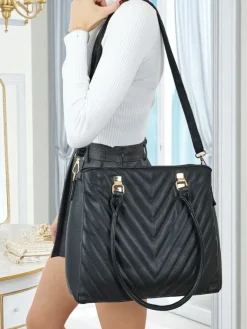 Sale Torebka damska shopper eko skórzana z tłoczeniem Corvella Damskie Torebki Shoppers