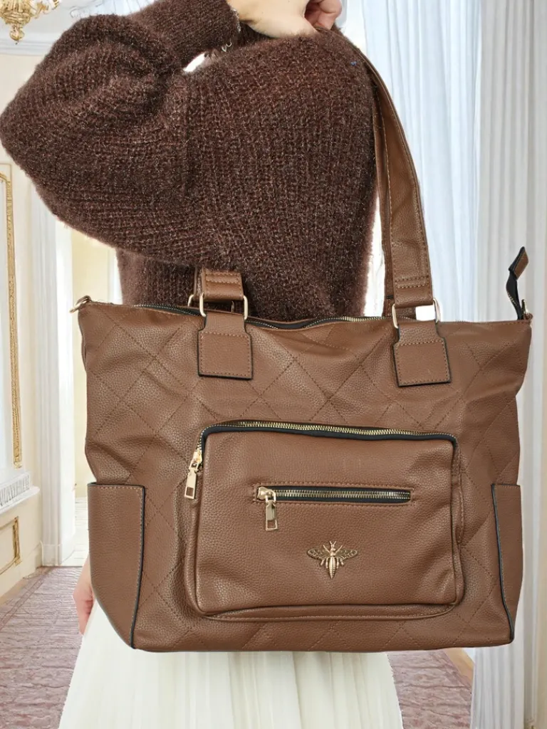 Torebka damska shopper eko skórzana pikowana Marvaya Damskie Torebki Shoppers