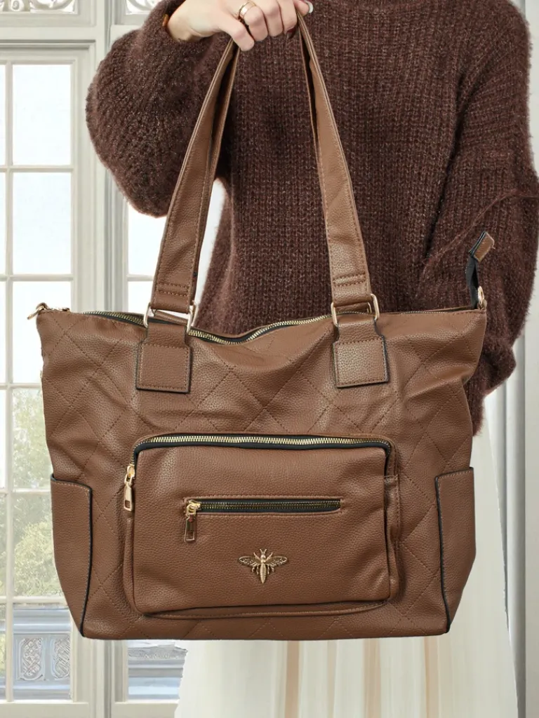 Torebka damska shopper eko skórzana pikowana Marvaya Damskie Torebki Shoppers