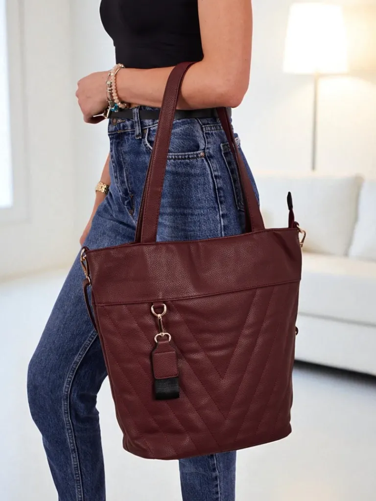 Torebka damska shopper eko skórzana z tłoczeniem Raven Drift Damskie Torebki Shoppers