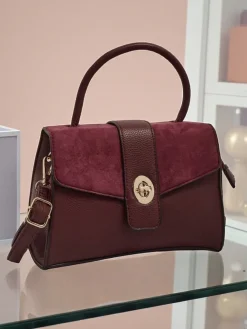 New Torebka Domina Elegante Bordo Damskie Małe Torebki