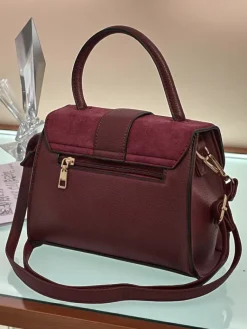 New Torebka Domina Elegante Bordo Damskie Małe Torebki