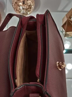 New Torebka Domina Elegante Bordo Damskie Małe Torebki