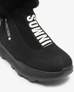 Outlet Valentina Czarne Botki Z Futerkiem Botki Z Delikatnym Ociepleniem|Botki Na Płaskim Obcasie