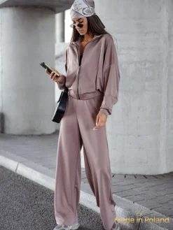 Wiskozowy Damski komplet dresowy Long Waves Damskie Komplety Damskie