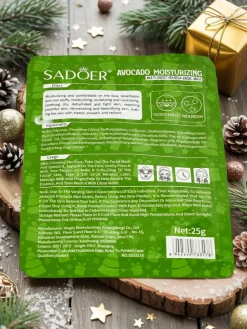 Outlet Świąteczna Maseczka do twarzy w płachcie z awokado- nawilżająca Twarz