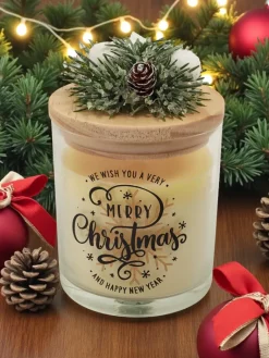 New Świąteczna świeca zapachowa Merry Christmas Happy New Year Dekoracje I Ozdoby|Artykuły Chemiczne