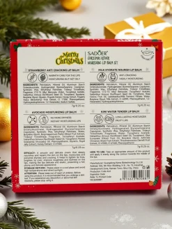 Świąteczny Zestaw nawilżający Balsam do ust x4 Usta