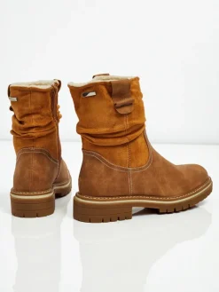 Clearance Wyższe botki damskie eko zamszowe Liora Botki Z Delikatnym Ociepleniem|Nowość