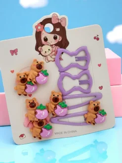 Sale Zestaw spinek do włosów z motywem niedźwiadków i kokardek Dziewczęce