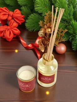 Clearance Zestaw: Świąteczne pałeczki zapachowe i świeca Merry Christmas Artykuły Chemiczne