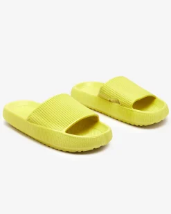 Clearance Zielone gumowe klapki z tłoczeniem Torika - Obuwie Klapki Basenowe|Klapki Płaskie