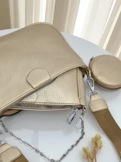 Online Złota Torebka Calista Multi z Ekoskóry z Łańcuszkiem i Saszetką Damskie Małe Torebki